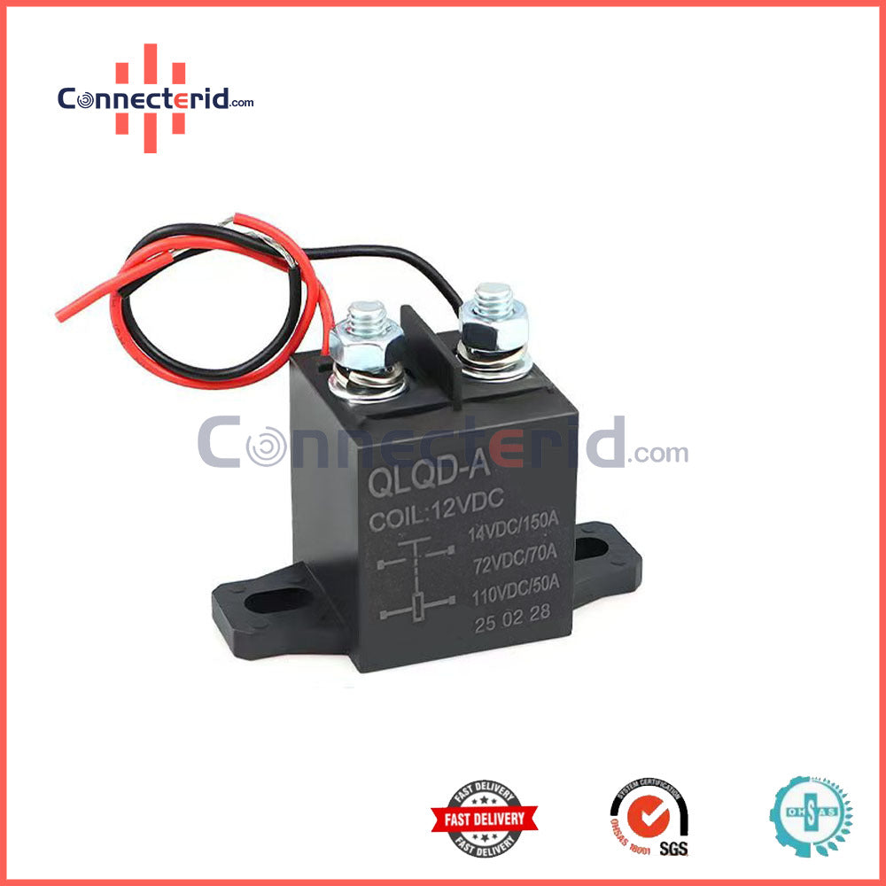 150A Strong Magnetic arc extinguishing Automotive DC high Voltage electromagnetic Relay DC12V24V48V60V72V Motor Load 150A contac(E150-36V)