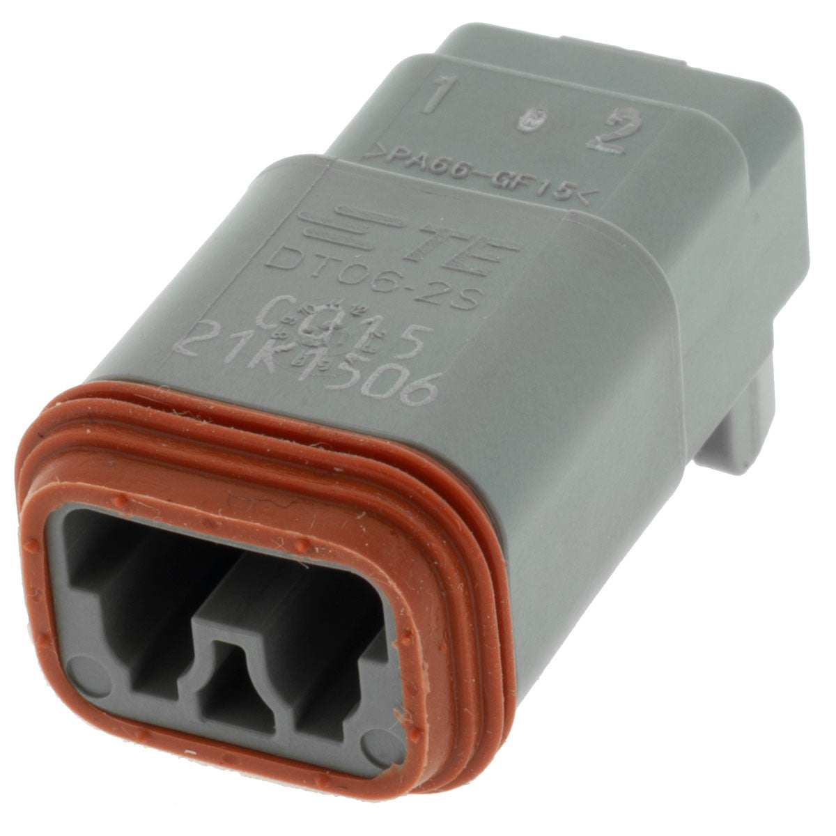 DT06-2S-C015 - DEUTSCH DT 2 Way Gray Plug Connector with Reduced Diameter Seals
