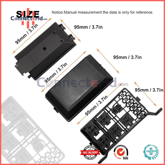12 Volt Fuse Relay Block With 5Pack 5Pin JD1914 Relays 4pin RTT7121 Relay Slots 6 ATC/ATO Fuse Holders Relay Box With Harness Automotive fuse Block With Pre-Wired Fuse Box 12V Relay Kit Fuse Block