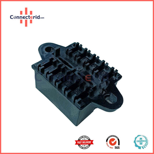 BX2103 Central Junction Box 10-way fuse box 12V Fuse Box 10 Slot ATC Fuse Box, Metal Terminals, Universal Compatible