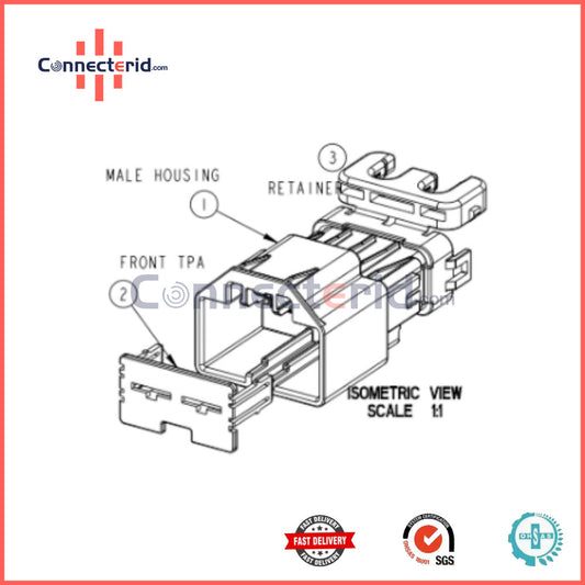 33512210 2Pin  Automotive Connector Connection Terminal Automotive Wiring Harness Sheathing Metal Terminal Connectors, Terminals,Automobile Wires andCables